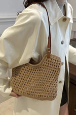 Women’s Crochet Knit Open Tote Shoulder Bag
