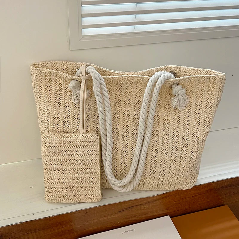 Women’s Crochet Tote Woven Beach Bag