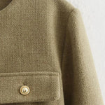 Women’s Cropped Button Front Bomber Jacket