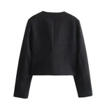 Women’s Cropped Button Front Bomber Jacket