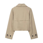 Women’s Double Breasted Cropped Trench Style Jacket