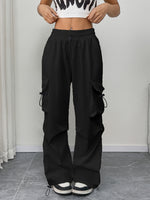 Women’s Drawstring Cargo Pocket Parachute Pants
