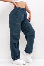 Women’s Drawstring Waist Cargo Parachute Pants