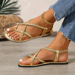 Women’s Elastic Strap Open-Toe Flat Sandals