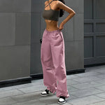 Women’s Elastic Waist Wide Leg Parachute Pants