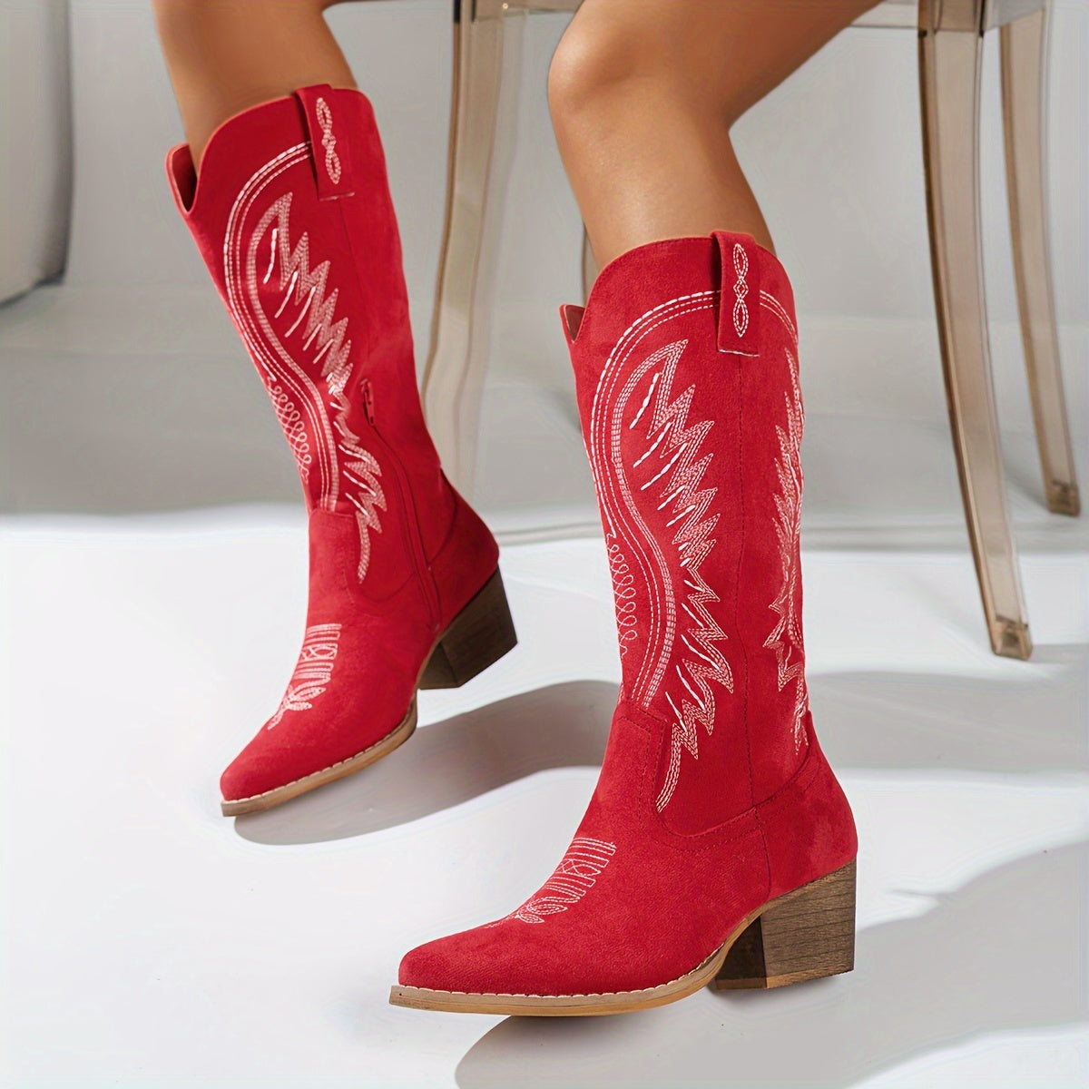 Women’s Embroidered Western Cowboy Knee High Boots