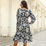 Women’s Floral Long Sleeve Midi Summer Dress