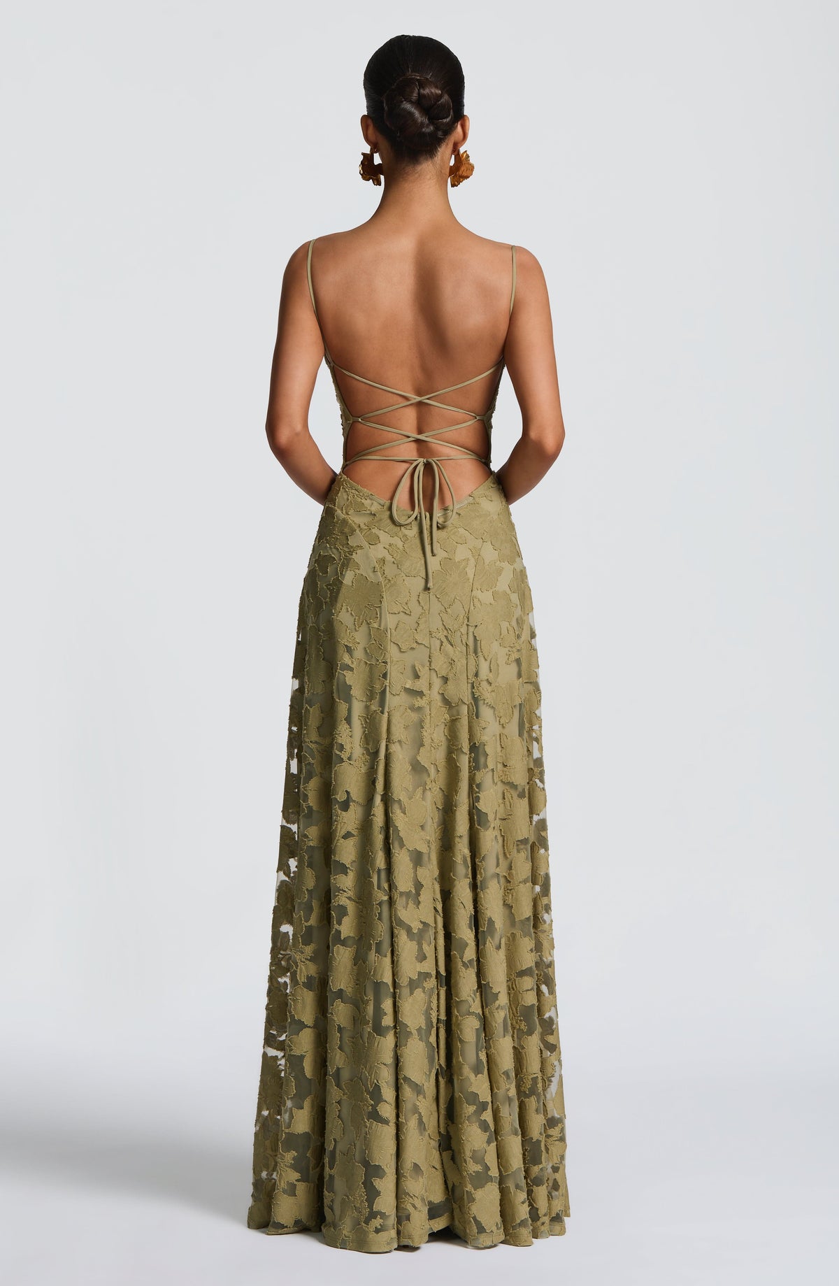 Women's Floral Patterned Spaghetti Strap Maxi Dress