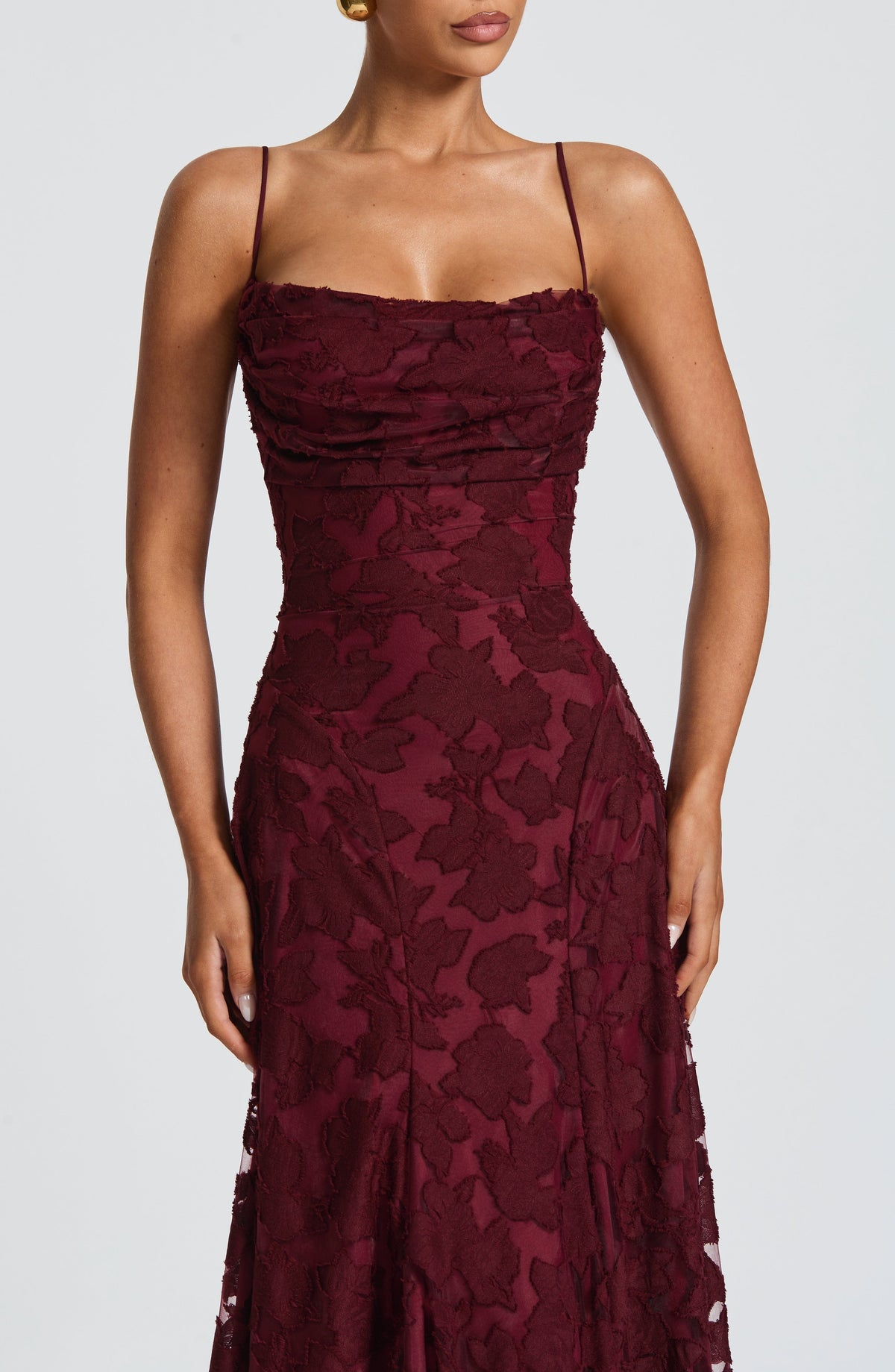 Women's Floral Patterned Spaghetti Strap Maxi Dress