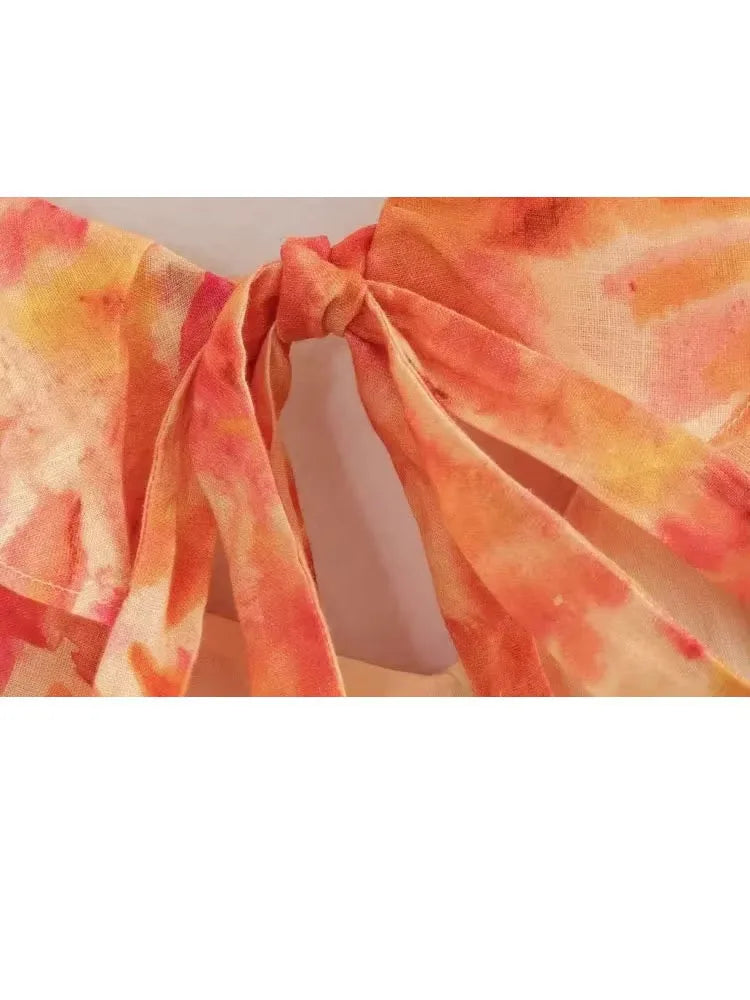 Women’s Floral Ruffle V Neck Maxi Wedding Guest Dress