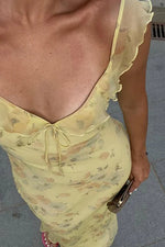 Women’s Floral Spaghetti Strap Slip Maxi Dress