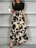 Women’s Floral Tie Waist Maxi Dress