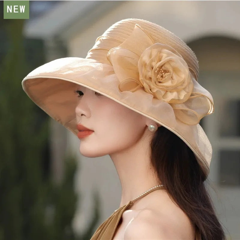 Women’s Flower Wide Brim Sun Hat