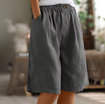 Women's Gathered Waist Wide-Leg Shorts