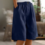 Women's Gathered Waist Wide-Leg Shorts