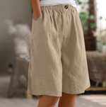 Women's Gathered Waist Wide-Leg Shorts