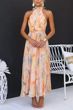 Women’s Halter Maxi Sleeveless Wedding Guest Dress