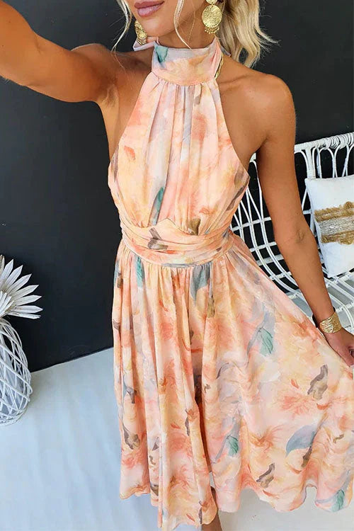 Women’s Halter Maxi Sleeveless Wedding Guest Dress
