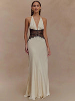 Women's Halter Neck Floor Length Maxi Dress