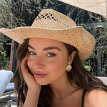 Women’s Hand Woven Raffia Straw Cowboy Hat