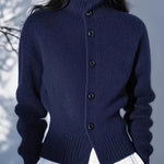 Women's High-Neck Button-Front Cardigan