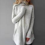 Women’s High Neck Long Sleeve Knit Sweater Tunic