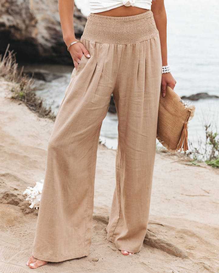Women’s High Waist Pull On Wide Leg Pants