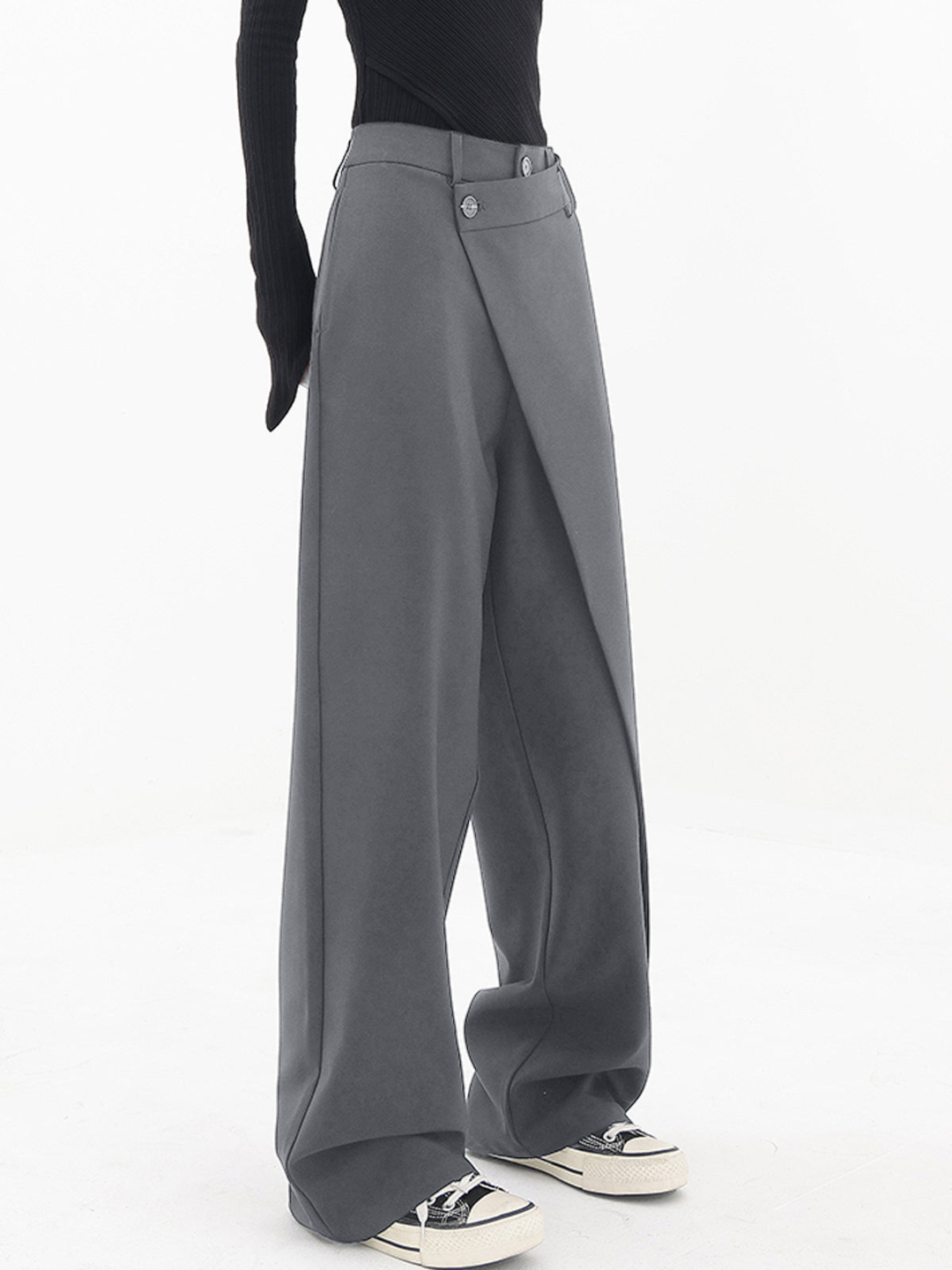 Women’s High Waisted Wrap Front Wide Leg Pants