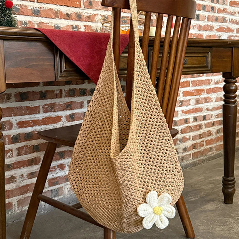 Women’s Hollow Weave Crochet Shoulder Beach Bag