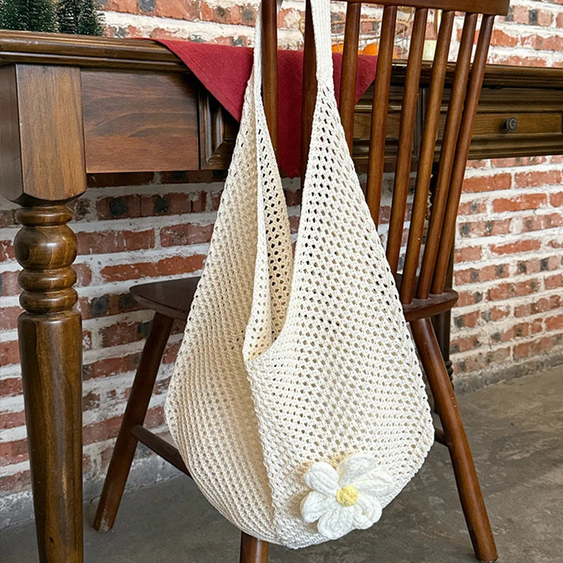 Women’s Hollow Weave Crochet Shoulder Beach Bag