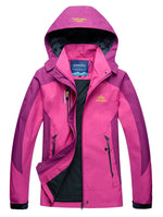 Women’s Hooded Color Block Windbreaker Rain Jacket