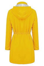 Women's Hooded Drawstring Weatherproof Rain Jacket