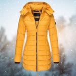 Women's Hooded Quilted Zip-Front Long Sleeve Puffer Jacket