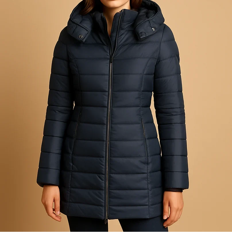 Women's Hooded Quilted Zip-Front Puffer Jacket