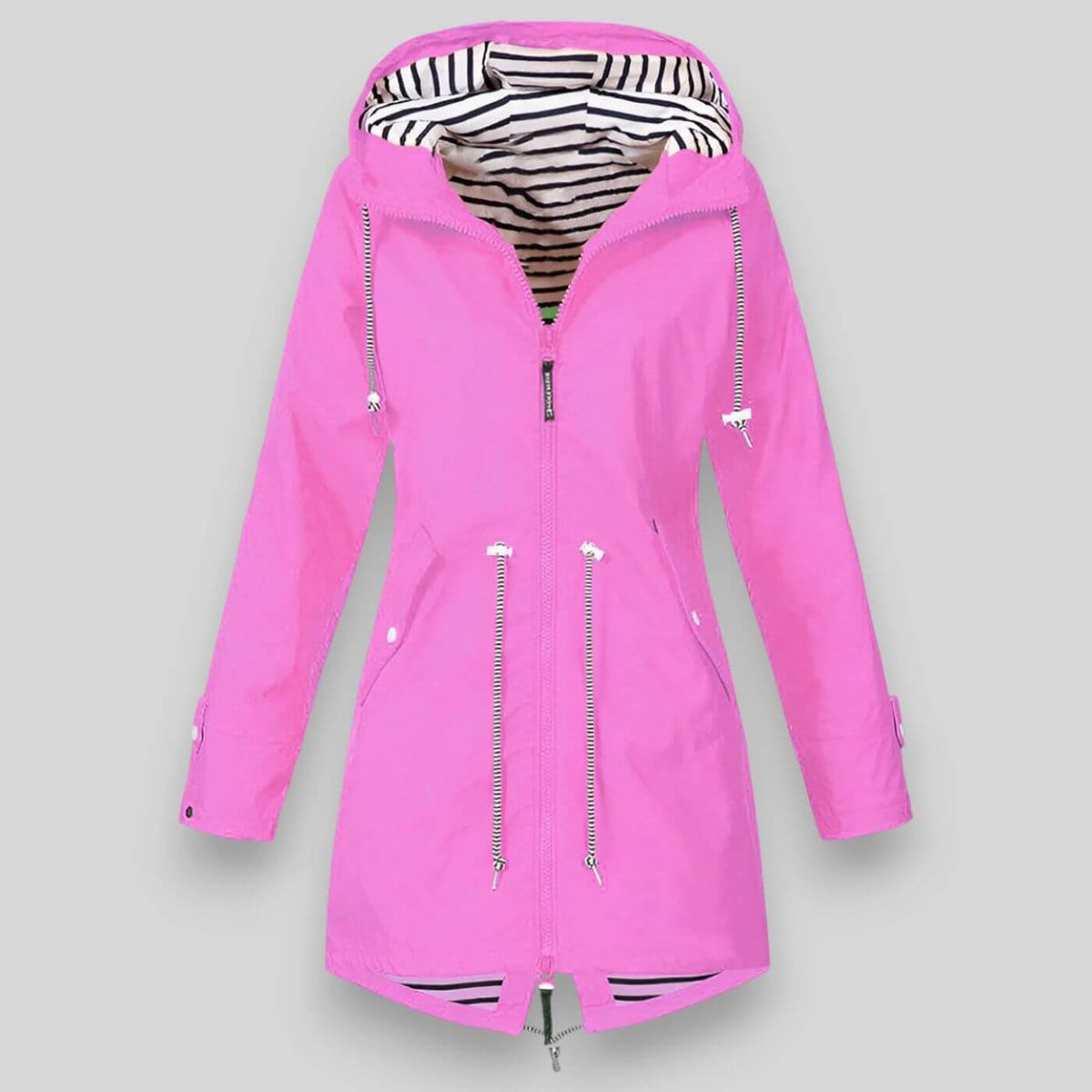 Women’s Hooded Windbreaker Rain Jacket with Zip Pockets