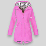 Women’s Hooded Windbreaker Rain Jacket with Zip Pockets