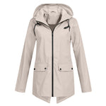 Women’s Hooded Zip Closure Windbreaker Rain Jacket