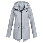 Women’s Hooded Zip Closure Windbreaker Rain Jacket