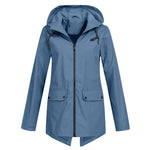 Women’s Hooded Zip Closure Windbreaker Rain Jacket
