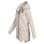 Women’s Hooded Zip Closure Windbreaker Rain Jacket