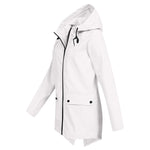 Women’s Hooded Zip Closure Windbreaker Rain Jacket