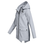 Women’s Hooded Zip Closure Windbreaker Rain Jacket