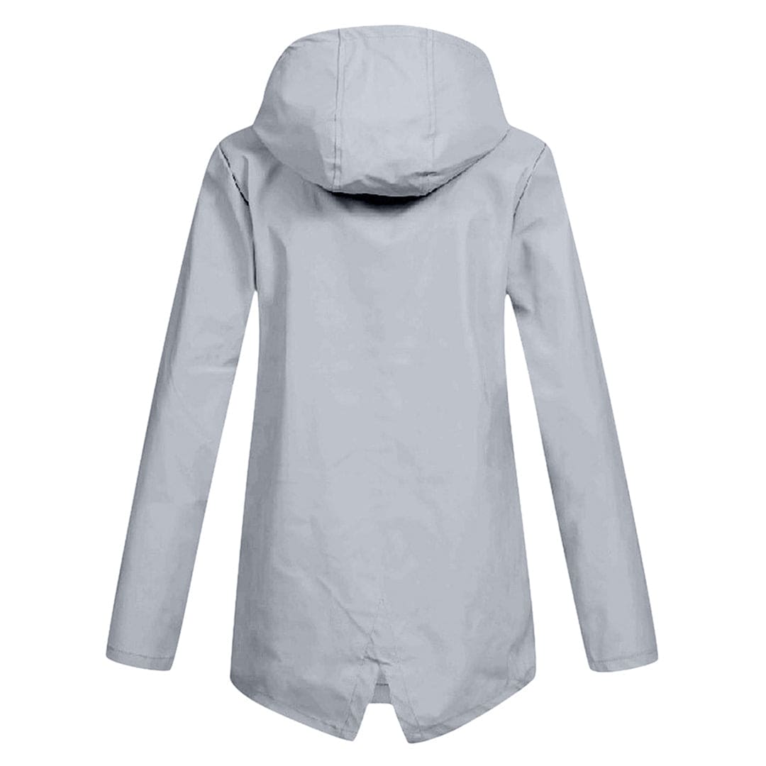 Women’s Hooded Zip Closure Windbreaker Rain Jacket