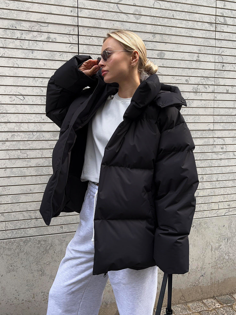 Women's Hooded Zip Front Puffer Jacket