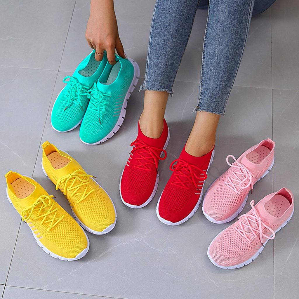 Women’s Knit Mesh Lace Up Sneakers