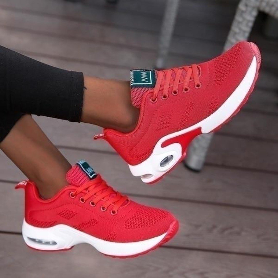 Women’s Knit Mesh Running Lace Up Sneakers