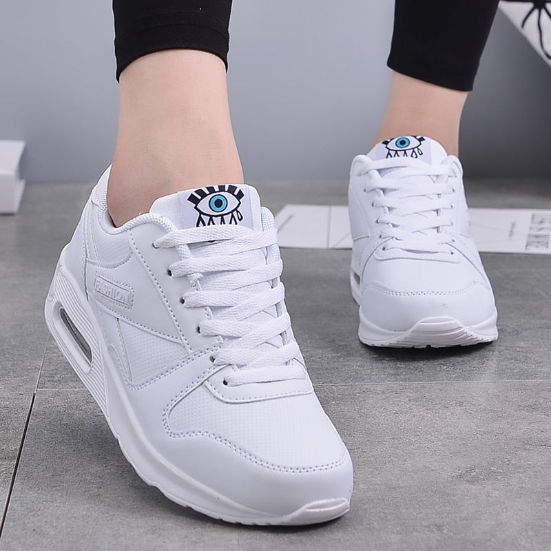 Women's Lace-Up Elevated Sole Sneakers
