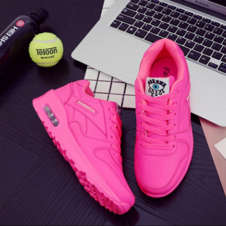 Women's Lace-Up Elevated Sole Sneakers