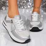 Women’s Lace Up Side Zipper Platform Sneakers