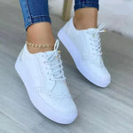 Women's Lace Up Wingtip Low Top Sneakers